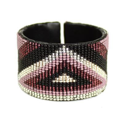 Triangle Cuff - #172 Purple and Crystal