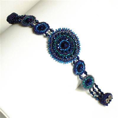 Crystal Canasta Bracelet - #108 Blue, Double Magnetic Clasp!
