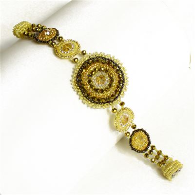 Crystal Canasta Bracelet - #113 Sand, Double Magnetic Clasp!