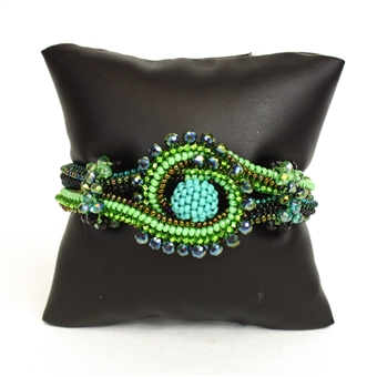 Crystal Knot Bracelet - #109 Green, Double Magnetic Clasp!