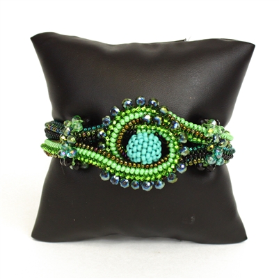 Crystal Knot Bracelet - #109 Green, Double Magnetic Clasp!