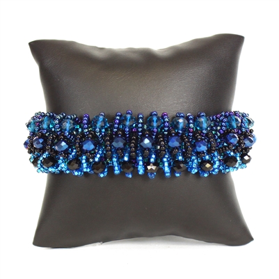 Crystal Rows Bracelet - #108 Blue, Double Magnetic Clasp!