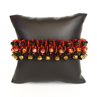 Crystal Rows Bracelet - #111 Red Garnet, Double Magnetic Clasp!