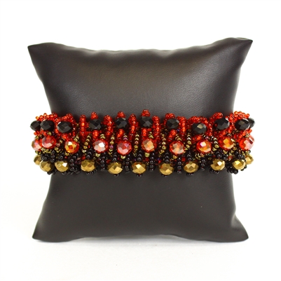 Crystal Rows Bracelet - #111 Red Garnet, Double Magnetic Clasp!