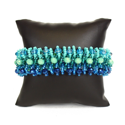 Crystal Rows Bracelet - #231 Turquoise, Double Magnetic Clasp!