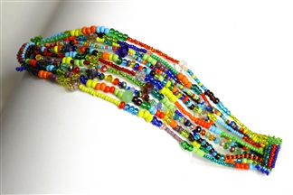 10 Strand Color Block Bracelet - #101 Multi