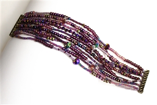 10 Strand Color Block Bracelet - #210 Purple