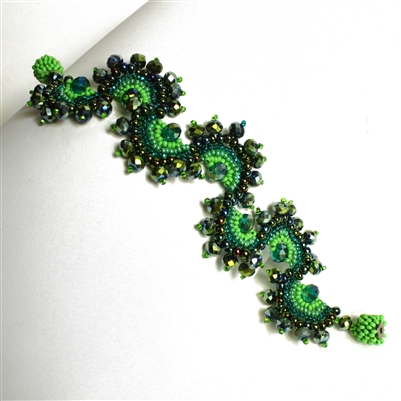 Crystal Luna Bracelet - #109 Green, Magnetic Clasp!