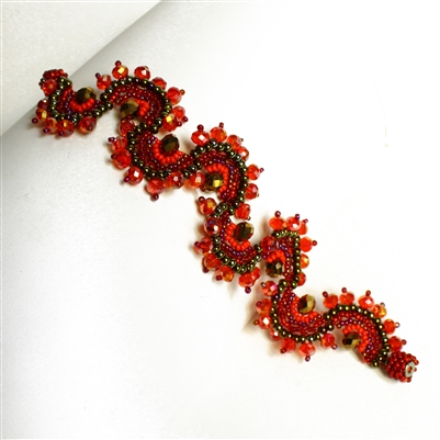 Crystal Luna Bracelet - #111 Red Garnet, Magnetic Clasp!