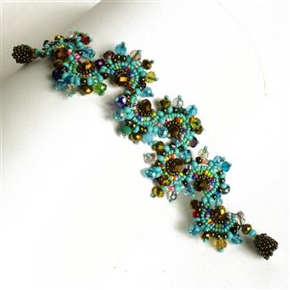 Crystal Luna Bracelet - #153 Turquoise, Bronze, Multi, Magnetic Clasp!