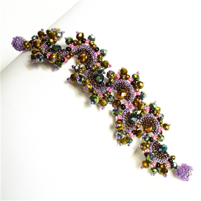 Crystal Luna Bracelet - #242 Pink, Purple, Green, Magnetic Clasp!