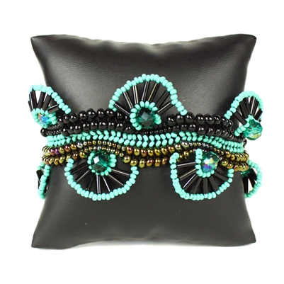 Wagon Wheel Bracelet - #139 Turquoise, Black, Bronze, Magnetic Clasp!
