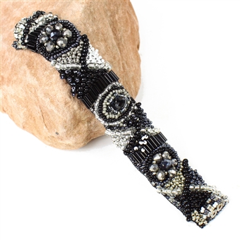 XO Bracelet - #102 Black and Crystal, Double Magnetic Clasp!