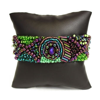 XO Bracelet - #105 Purple and Green, Double Magnetic Clasp!