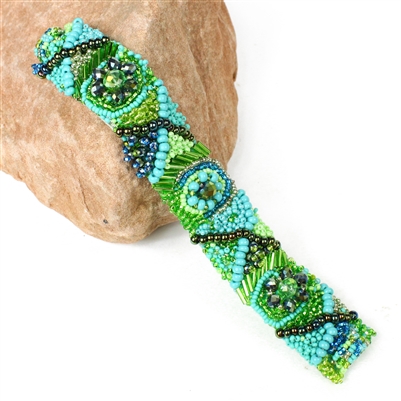 XO Bracelet - #134 Turquoise and Lime, Double Magnetic Clasp!