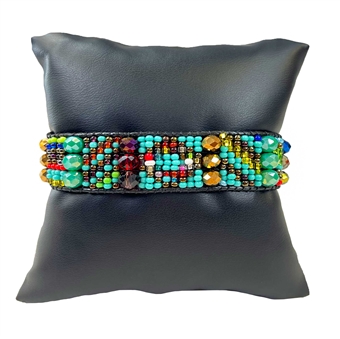 Santa Fe Bracelet - #153 Turquoise, Bronze, Multi, Magnetic Clasp!