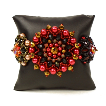 Button Bracelet - #111 Red Garnet, Double Magnetic Clasp!