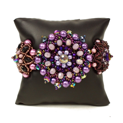 Button Bracelet - #210 Purple, Double Magnetic Clasp!