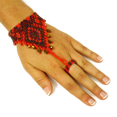 Ring Bracelet - #111 Red Garnet, Magnetic Clasp!