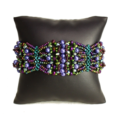 Oyster Bracelet - #105 Purple and Green, Double Magnetic Clasp!