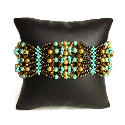 Oyster Bracelet - #131 Turquoise and Bronze, Double Magnetic Clasp!