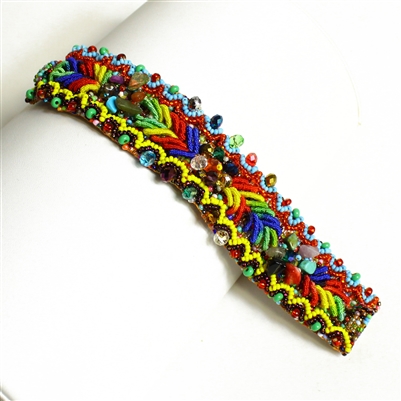 Weaving Leaves Bracelet - #100 Multi Color Block, Double Magnetic Clasp!
