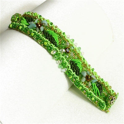 Weaving Leaves Bracelet - #211 Lime, Double Magnetic Clasp!