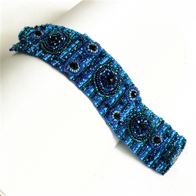 9 Circles Bracelet - #108 Blue, Double Magnetic Clasp!