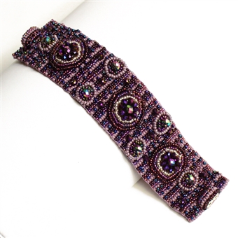 9 Circles Bracelet - #210 Purple, Double Magnetic Clasp!