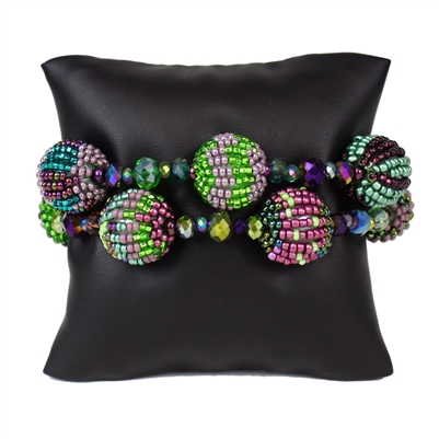 Fiesta Bracelet - #105 Purple and Green, Magnetic Clasp!