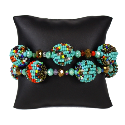 Fiesta Bracelet - #153 Turquoise, Bronze, Multi, Magnetic Clasp!