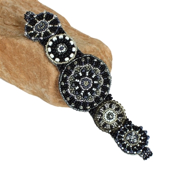 Francesca Bracelet - #102 Black and Crystal, Magnetic Clasp!