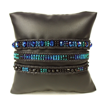 3 Wrap Crystal Bracelet - #108 Blue, Magnetic Clasp!
