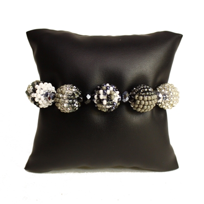 Small Fiesta Bracelet - #102 Black and Crystal, Magnetic Clasp!