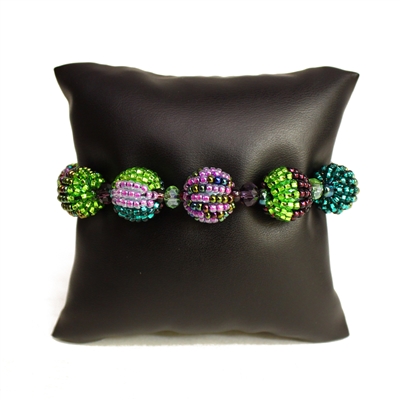 Small Fiesta Bracelet - #105 Purple and Green, Magnetic Clasp!