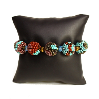 Small Fiesta Bracelet - #131 Turquoise and Bronze, Magnetic Clasp!