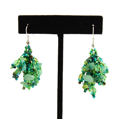 Fuzzy Earrings - #109 Green