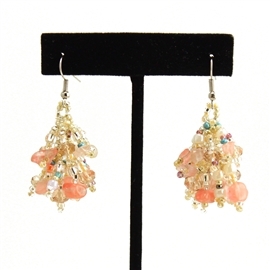 Fuzzy Earrings - #129 Peach