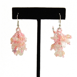 Fuzzy Earrings - #164 Pink