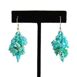 Fuzzy Earrings - #231 Turquoise