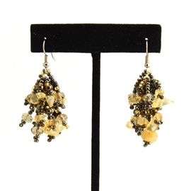 Fuzzy Earrings - #236 Bronze and Citrine