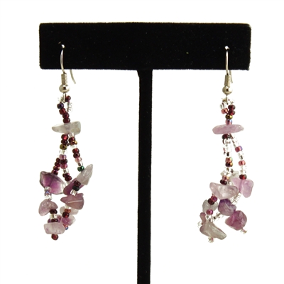 3 Drop Earrings - #210 Purple