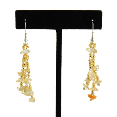 3 Drop Earrings - #269 Gold and Citrine