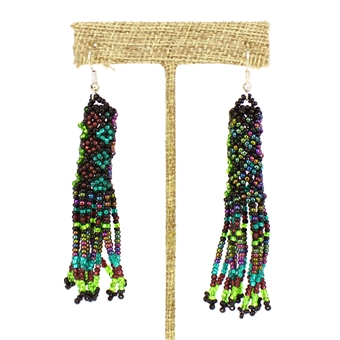 Zulu Earrings - #105 Purple and Green
