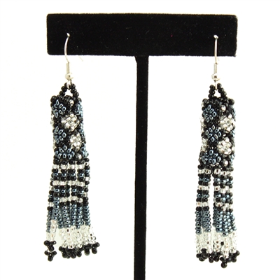 Zulu Earrings - #282 Hematite and Crystal