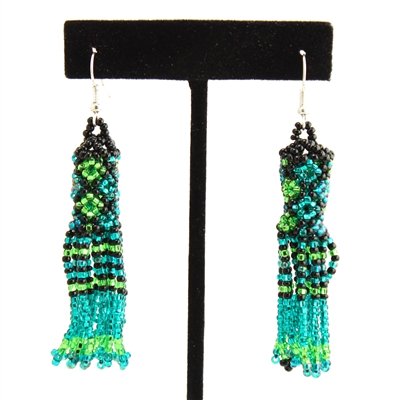 Zulu Earrings - #361 Emerald, Lime, Black