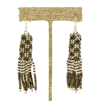 Zulu Earrings - #459 Bronze and Crystal