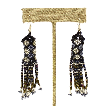 Zulu Earrings - #461 Bronze, Hematite, Crystal