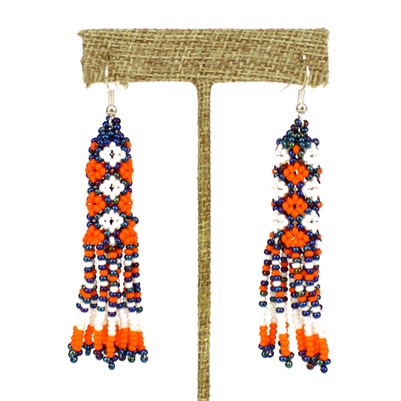 Zulu Earrings - #519 Orange and Blue