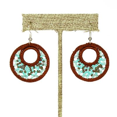 Woven Earrings, Small - #615 Other Turq Bronze